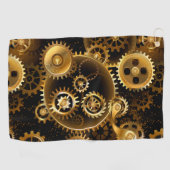 Naadloze Steampunk Brass Gears Golfhanddoek (Horizontaal)