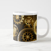 Naadloze Steampunk Brass Gears Grote Koffiekop (Rechts)