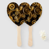 Naadloze Steampunk Brass Gears Handwaaier (Voorkant en achterkant)
