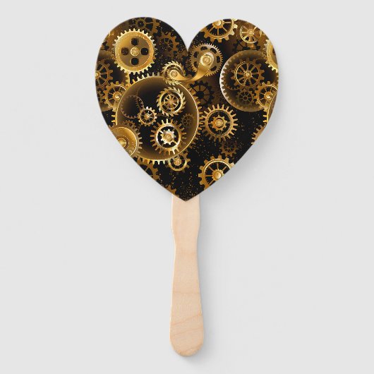 Naadloze Steampunk Brass Gears Handwaaier (Voorkant)