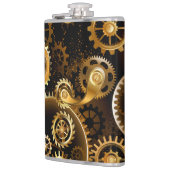 Naadloze Steampunk Brass Gears Heupfles (Links)