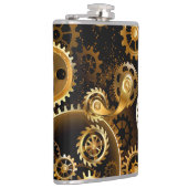 Naadloze Steampunk Brass Gears Heupfles (Rechts)