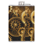 Naadloze Steampunk Brass Gears Heupfles (Achterkant)