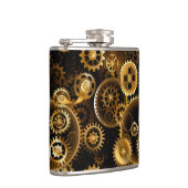 Naadloze Steampunk Brass Gears Heupfles (Rechts)