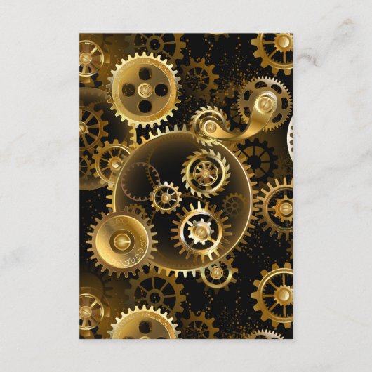 Naadloze Steampunk Brass Gears Informatiekaartje (Voorkant)