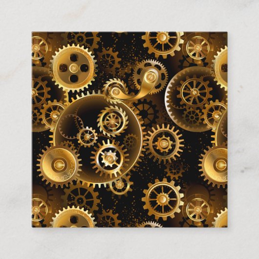 Naadloze Steampunk Brass Gears Informatiekaartje (Voorkant)
