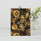Naadloze Steampunk Brass Gears Informatiekaartje (Staand voorkant)
