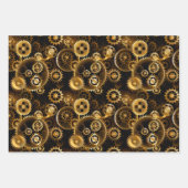 Naadloze Steampunk Brass Gears Inpakpapier Vel (Voorkant 2)