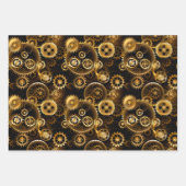 Naadloze Steampunk Brass Gears Inpakpapier Vel (Voorkant)