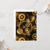 Naadloze Steampunk Brass Gears Kaart (Voorkant / Achterkant in situ)