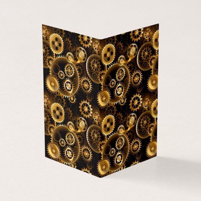 Naadloze Steampunk Brass Gears Kaart (Buitenkant)