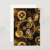 Naadloze Steampunk Brass Gears Kaart (Voorkant / Achterkant)