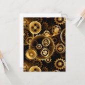 Naadloze Steampunk Brass Gears Kaart (Voorkant / Achterkant in situ)