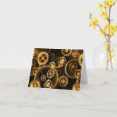Naadloze Steampunk Brass Gears Kaart (Gele Bloem)
