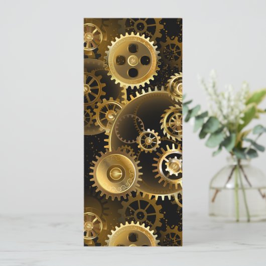 Naadloze Steampunk Brass Gears Kaart (Staand voorkant)