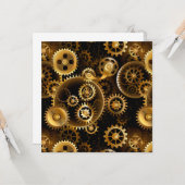 Naadloze Steampunk Brass Gears Kaart (Voorkant / Achterkant in situ)