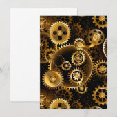 Naadloze Steampunk Brass Gears Kaart (Voorkant / Achterkant)
