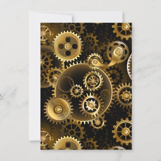 Naadloze Steampunk Brass Gears Kaart (Voorkant)