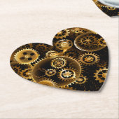 Naadloze Steampunk Brass Gears Kartonnen Onderzetters (Gekanteld)