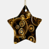 Naadloze Steampunk Brass Gears Keramisch Ornament (Rechts)