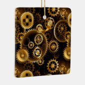 Naadloze Steampunk Brass Gears Keramisch Ornament (Rechts)