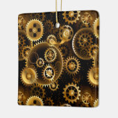 Naadloze Steampunk Brass Gears Keramisch Ornament (Links)