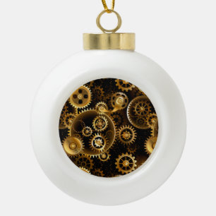 Naadloze Steampunk Brass Gears Keramische Bal Ornament