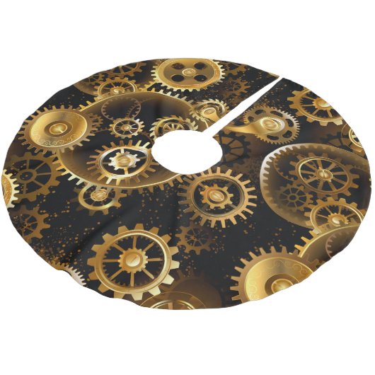 Naadloze Steampunk Brass Gears Kerstboom Rok (Gekanteld)