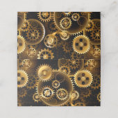 Naadloze Steampunk Brass Gears Klantenkaartje (Buitenkant ongevouwen)