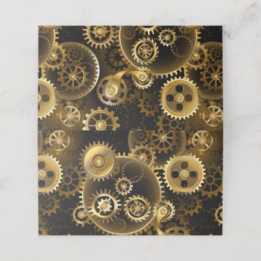 Naadloze Steampunk Brass Gears Klantenkaartje (Buitenkant ongevouwen)