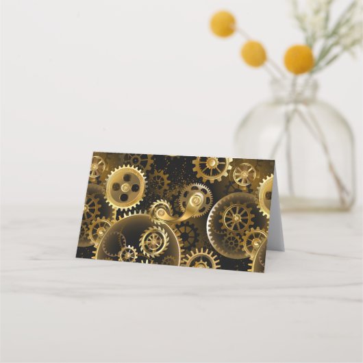 Naadloze Steampunk Brass Gears Klantenkaartje (Achterkant)
