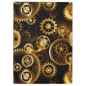 Naadloze Steampunk Brass Gears Klembord (Achterkant)
