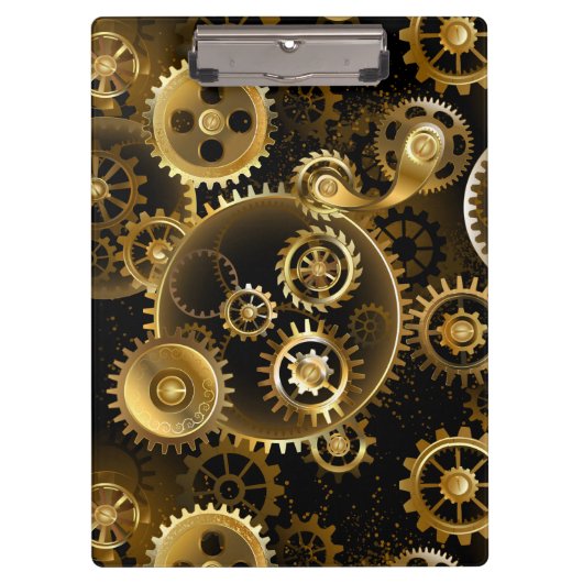 Naadloze Steampunk Brass Gears Klembord (Voorkant)