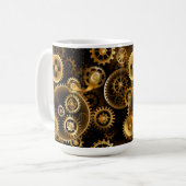 Naadloze Steampunk Brass Gears Koffiemok (Voorkant links)