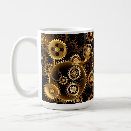 Naadloze Steampunk Brass Gears Koffiemok (Links)