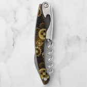 Naadloze Steampunk Brass Gears Kurkentrekker (Achterkant)