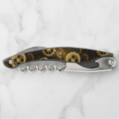 Naadloze Steampunk Brass Gears Kurkentrekker (Achterkant)