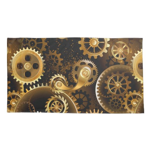 Naadloze Steampunk Brass Gears Kussensloop (Achterkant)