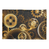 Naadloze Steampunk Brass Gears Kussensloop (Achterkant-Links)