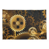Naadloze Steampunk Brass Gears Kussensloop (Achterkant-Rechts)