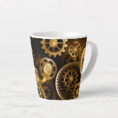 Naadloze Steampunk Brass Gears Latte Mok (Rechterhoek)