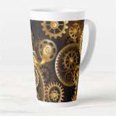 Naadloze Steampunk Brass Gears Latte Mok (Rechterhoek)
