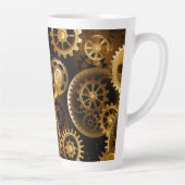 Naadloze Steampunk Brass Gears Latte Mok (Rechts)