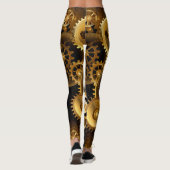 Naadloze Steampunk Brass Gears Leggings (Achterkant)