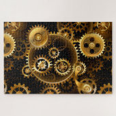 Naadloze Steampunk Brass Gears Legpuzzel (Horizontaal)