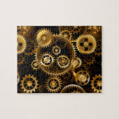 Naadloze Steampunk Brass Gears Legpuzzel (Horizontaal)