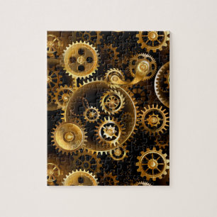 Naadloze Steampunk Brass Gears Legpuzzel