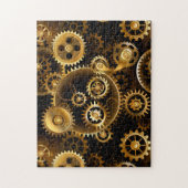 Naadloze Steampunk Brass Gears Legpuzzel (Verticaal)