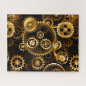 Naadloze Steampunk Brass Gears Legpuzzel (Horizontaal)