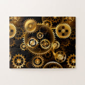 Naadloze Steampunk Brass Gears Legpuzzel (Horizontaal)